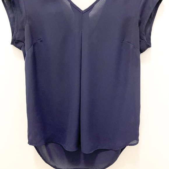 NAVY BLUE N-NECK BLOUSE SIZE SMALL - Picture 5 of 5